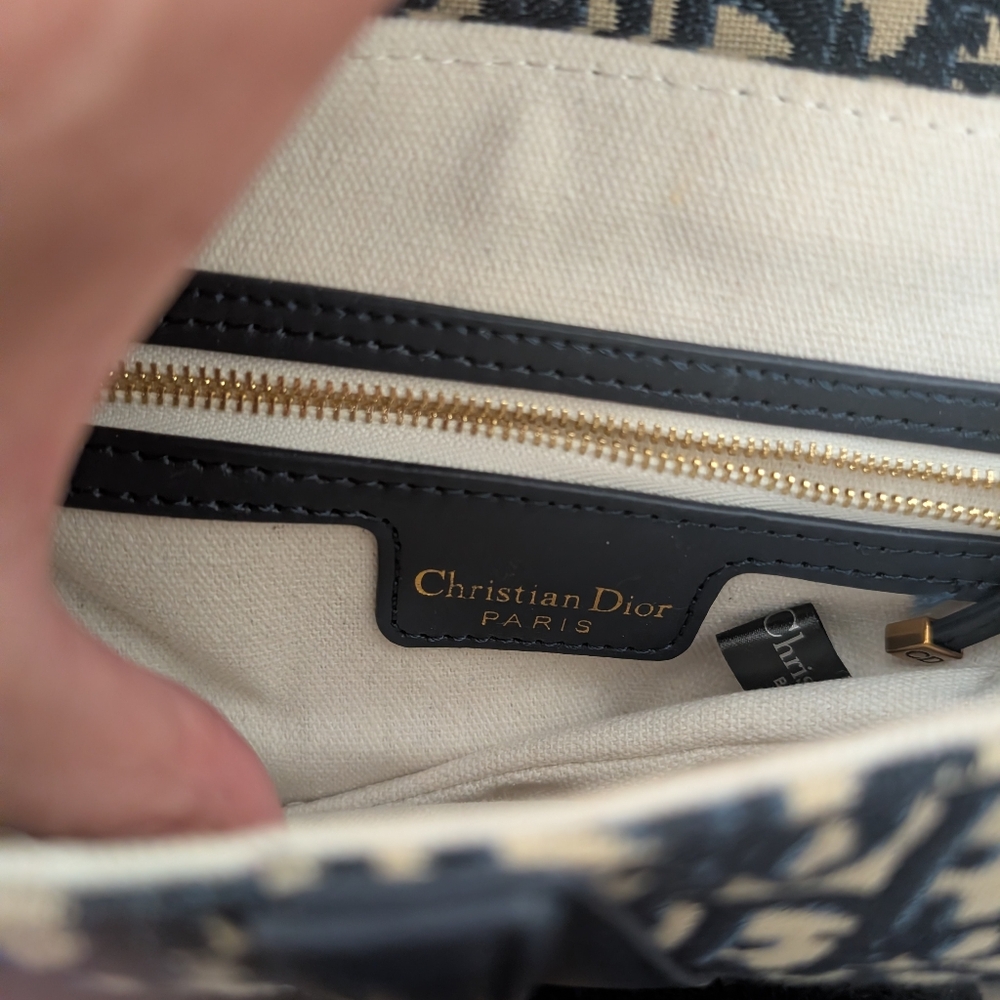 Dior Blue and Cream Saddle Bag - Picture 3 of 4